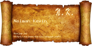 Neiman Kevin névjegykártya